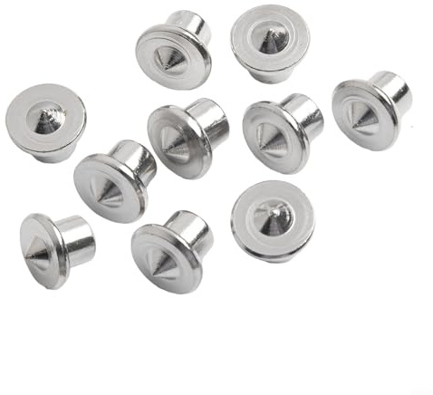 Set di 10 tasselli da 6 mm, 8 mm, 10 mm, 12 mm, in acciaio, per legno, segnatore, tenone, centrali, strumenti di giunzione cromati (8 mm)
