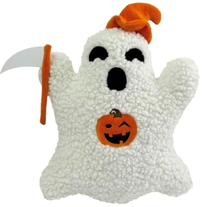 Spökuddar | Halloween Dekorkuddar,Mysig Dekorativ Mjukis Med Hatt Och Lie För Axel Mage Sovrum Hemma