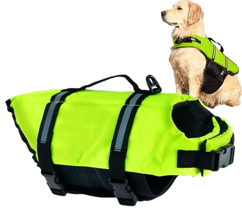 Zetqhuu Salvagente per Cani - Giubbotto Salvagente Per Cani Riflettente Con Elevato Galleggiamento | per Animali Domestici con Maniglie per Razze Piccole Medie Grandi Piscina Lago Spiaggia Molo Kayak