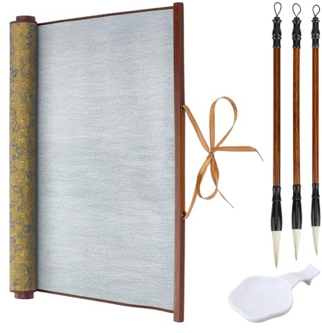 OLYCRAFT Panno Magico Cinese Riutilizzabile per Scrivere Ad Acqua Carta Magica Cinese Dorata Set di Calligrafia Senza Inchiostro Penne per Principianti Pratica Professionale