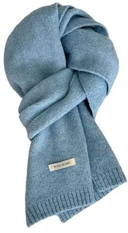 Generisch Schal Damen Herren Winterschal Einfarbiger Wollschal Strickschal Weiche Warm Kaschmir Schal Vielseitiger Winter Gestrickter Halsschal, 160 x 20 cm