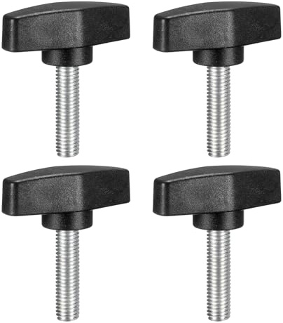QUARKZMAN 4 Stück Flügelschraube M10 x 40mm, RändelschraubeDaumenschrauben Griff, Edelstahl T-förmige Klemmschraubenknopf für Schnellentfernung Handfestziehen Knopfersatz