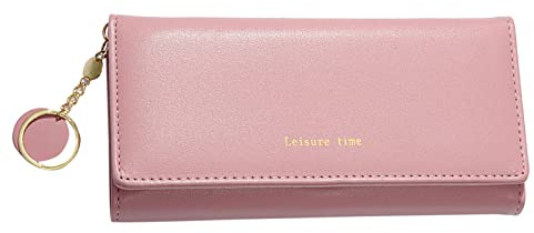 Frauen-Mappen-Geldbeutel-Handtaschen-Lange Geldbörse-große Kapazitäts-Mappen-Normallack-Moderne Muster-Karten- Geldbörsen Herren Geldklammer (Pink, One Size)