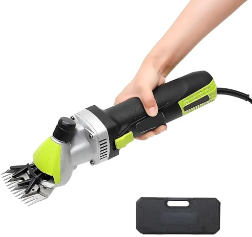 ORIDLECTAL Tondeuse Chevaux et Mouton, Tondeuse Animaux 850W, 6 Vitesses, 13 Dents, Réglage Tension Lame, 110V/220V, EU Plug, Entretien Simplifié 110V