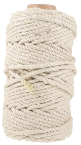 WEKAMOS Cuerda de Sisal para Gatos 4 Mm 50 M, Cuerda Resistente para Rascadores, Accesorio DIY para Reparación de Postes Rascadores, Material Natural para Juguetes y Decoración