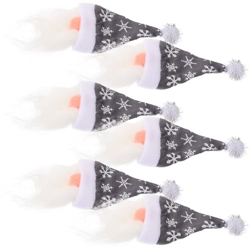 NAMOARLY 6 Stück Weihnachts Flaschenhüllen aus Stoff mit Dekorativem Wichtel Design Leicht zu Tragen für Innen und Außenbereich mit Festlicher Weihnachtsatmosphäre