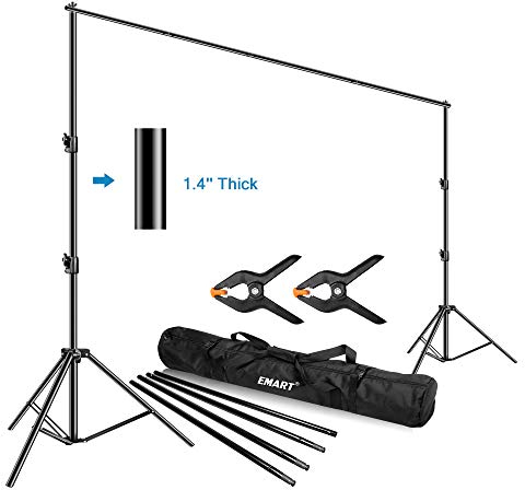 EMART Kit de Support de Toile de Fond 3 x 3,6 m Réglable pour Studio Vidéo, Fête, Photographie, Décoration de Mariage