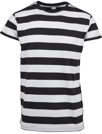 Urban Classics Herren Regular Fit T-Shirt Block Stripe Tee TB2067, Gestreift, Gr. X-Large (Herstellergröße: XL), Mehrfarbig (Black/White 00050)