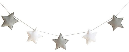 Steellwingsf Girlande zum Aufhängen, Sterne und Pom Poms, für Feiern, Kinderzimmer, zum Dekorieren