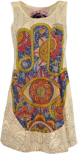 Guru-Shop Mirror Top, longshirt, minikleid, dam, bomull, tryckt tröja alternativ klädsel