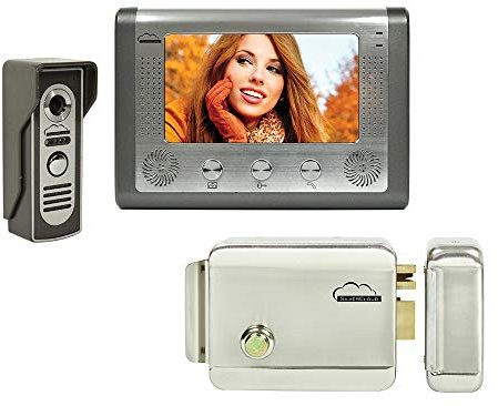 PNI SC715YL500 SilverCloud House 715 Video-Interface-Kit mit 7-Zoll-LCD-Bildschirm und YL500 Elektromagnetisches Schloss Grau