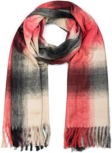 styleBREAKER Unisex Schal Kariert Klassisches Karo | Großzügiges gewebtes Maß von 72x182 cm für flexible Tragevarianten, 7,5 cm lange Fransen, wärmendes Material.