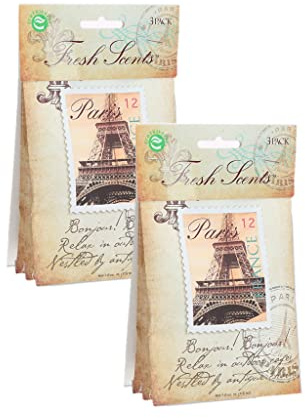WILLOWBROOK | Fresh Scents Scented Sachet Packet | Paris | Air Freshener Bags for Drawers, Closets, Cars | 6 Pack | Long Lasting Home Fragrance