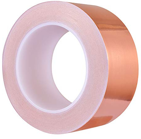 Zalava 50mm X 30M Kupferband Kupferfolienband EMI Kapton Tape Abschirmband Kupferfolie Kupferband Selbstklebend Klebeband Schneckenband Schneckenschutz (50mmX30M)