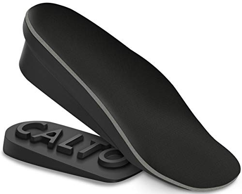 CALTO Premium höjdökande innersula – ergonomiska hällyft för hisssko ökande effekt – 3/4 längd innersula – justerbar 4,8 cm högre – IK308, svart, en storlek