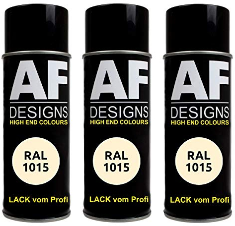 Alex Flittner Designs RAL Lack Spraydose 3er Pack Autolack Sprühdose glänzend Buntlack Alle RAL FARBEN (RAL1015 HELLELFENBEIN)