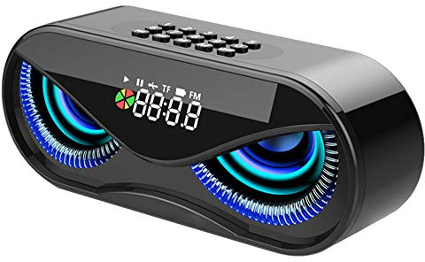 VBESTLIFE Multifunktions-Bluetooth-Lautsprecher Unabhängige Membran Blinkende Lautsprecherbox ABS Buntes Licht Lange Akkulaufzeit(Black)