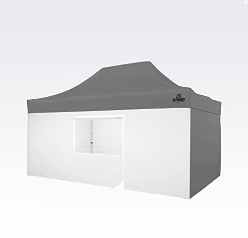 Zeltwand mit Eingang und Fenster (4,3m Wand für 3x4,5m Zelt, Weiß)