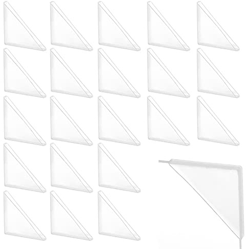 NBEADS 50pz Angoli Foto Trasparenti, 49x23.5x7mm Protezioni Angolari in Plastica Trasparente Angoli di Montaggio per Cornici per Album Fai-da-Te, Scrapbook, Rivista, Fotografie, Interno: 5mm