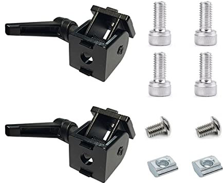 2 Sets 20 Extrusion 2020 Series Aluminum Extrusion Profile Black Zinc Alloy Flexible Pivot Joint Connector with Handles