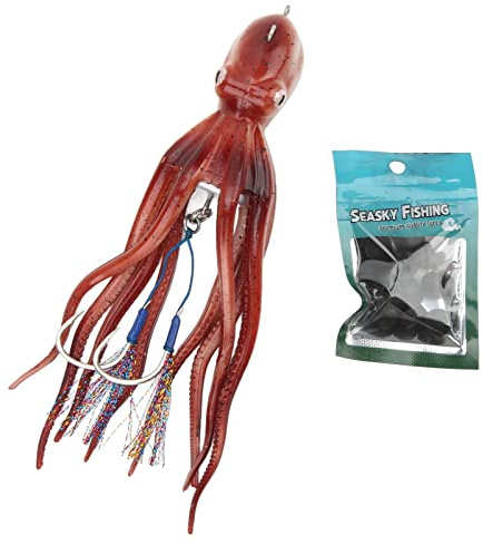 K¨¹nstlicher Tintenfisch Fischk?der TPE f¨¹r Meeresangeln, tragbarer Angelk?der mit realistischem Design leistungsstark f¨¹r Meer Angeln
