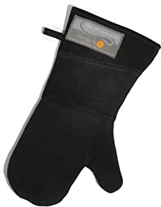 Outset Black Leather Grill Mitt 8.5” x 17”