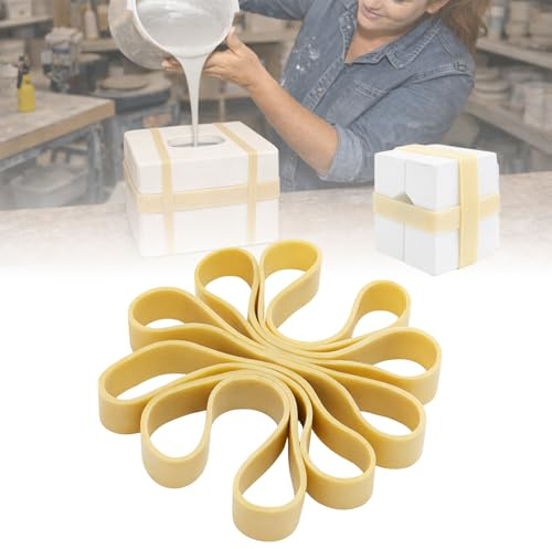 Elastico per stampi in gesso per vasai in ceramica, artigiani domestici - Elementi di fissaggio resistenti, 10 pezzi (10,2L)