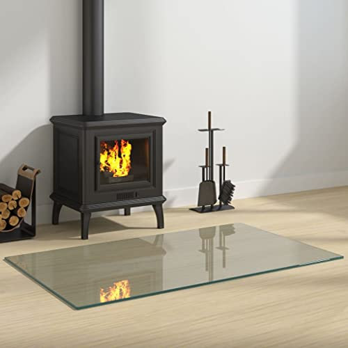 INLIFE Kaminofen Glasplatte Rechteckig 100x60 cm,12.26kg,324130