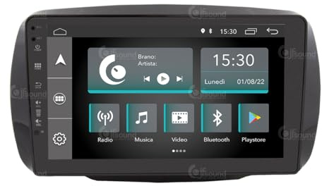 Personalisiertes Autoradio für Smart serienmäßig mit Tom-Tom-Navigator Android GPS Bluetooth WiFi USB DAB+ Touchscreen 9 4core Carplay AndroidAuto