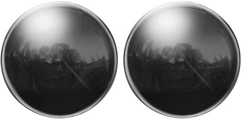 QUARKZMAN 2 Stück Gazing Ball 3 Zoll 76mm Reflektierende Kugel Polierte Hohle Kugel, Edelstahl Gazing Globe Spiegelkugel für Hausgarten Außendekoration, Glänzend Schwarz