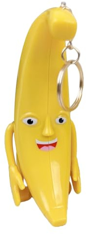 Banan nyckelring, banan leksak nyckelring, rolig sjungande banannyckel charm - 12 cm actionfigur nyckeltillbehör, bärbar banan figur hänge för pojkar och fyll, Som bild, Se référer au descriptif