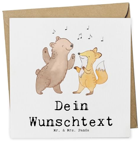 Mr. & Mrs. Panda Personalisierte Deluxe Karte Hase Tanzen - Geschenke, Karten, Grußkarte, gehen, Tanzschule, Tanzkurs, Postkarte personalisiert, Geschenk