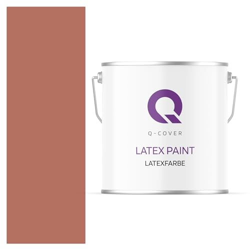 Q-COVER Latexfarbe 5L Ziegel Rot – Matte Innenfarbe für Wand & Decke, Klasse 3, Hohe Deckkraft, Scheuerfest