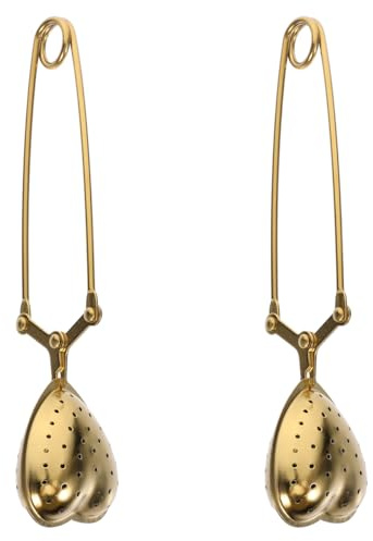 Garneck 2st Tee-ei-filter Tee-eier Goldenes sieb Grün-maschenbällchen filterlöffel Herzförmiges -ei -ei-sieb -diffusor-e Für Losen Mesh- löffel
