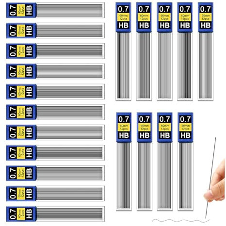 Bieiyhe 240 Stück Bleistiftminen 0 7 Hb Druckbleistift Minen 2b, Bruchsichere Ersatzminen für Feinminenstift, Bleistiftmine Mechanische, Geschmeidig und Klar Schreiben, für Automatische Bleistifte