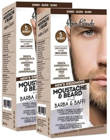 Renee Blanche Haarfärbemittel für Bart und Schnurrbart Farbe Blond ohne Ammoniak 2 x 20 ml (2, Einheiten)
