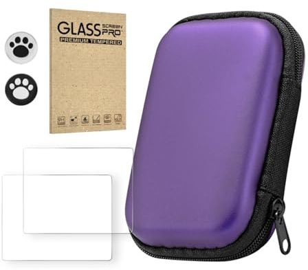 SPONGL Étui de console de jeu et film Temper pour R36S/R35S/RGB20S Protection complète Sac de transport pour console de jeu et accessoires