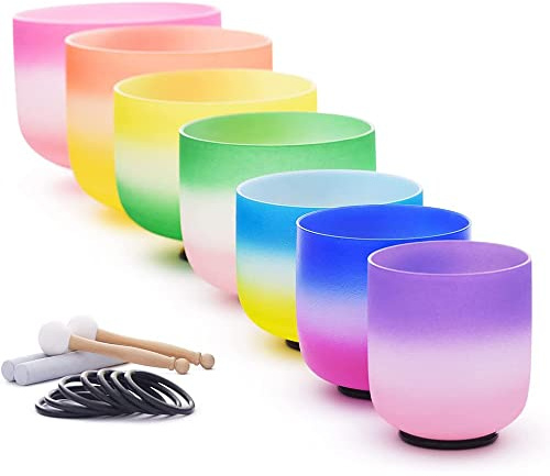 Juego De Cuencos Tibetanos De Cristal, CDEFGAB De 6 A 12 Pulgadas, Con Bolsa De Transporte, For Calmar Sonidos Curativos, Equilibrar El Chakra Corporal Y Ajustar El Estado Emocional(440hz)