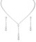 Yolev ﻿2 Stück Silber Brautschmuck Hochzeit Schmuck Set für Damen Set Hochzeit Braut Strass Halskette Dangle Ohrringe Glänzendes Armband Party Braut Brautjungfer Schmuck