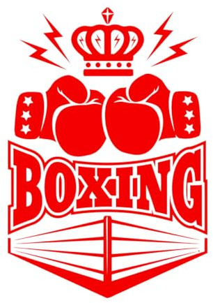 Vinyl Wall Stickers Boxing Gloves Fight Club Gymnastics Sports King Boxer Crown 81x117.9cm Art Mural Painting Extra Large red