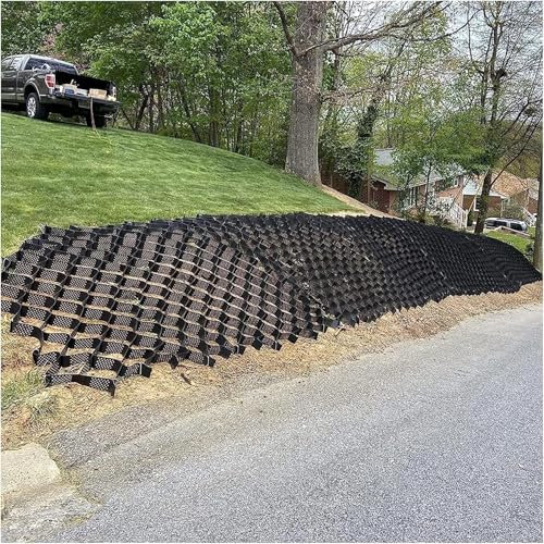 Bodengitter 2 Tiefe, durchlässiges Stabilisierungs-HDPE-Kies-Bodengitter for DIY-Terrasse, Hochleistungs-Stabilisator-Kiesgitter-Pflasterstein for Garten, Schuppenfundament, Auffahrtsterrassen(5x8m/1