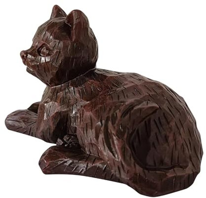 Vielseitige Katzenstatue, Gartendekoration für den Außenbereich, Kunstharz, 14,5 cm, Tierskulptur aus Kunstharz, Frühlingshausdekoration für , Tisch, Tablett, 14,5 x 9 x