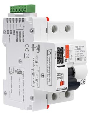 40A FI Schutzschalter Automatische wiedereinschaltung RCCB Typ A Intelligente Sicherungsautomat mit Digitalanzeige 230V 2P Automatische Wiedereinschaltung im Auto-Modus verfügbar.