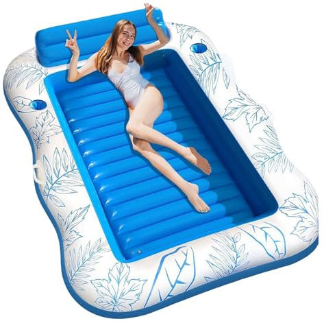 Swimming Ring - Pool Float For Adults, Inflatable Lounger With Cup Holder | Water Ball Ring For Beach, Lake, River, Garden, Holiday Float, Adaptable Sunfloss, Portable Pool Inflation Device