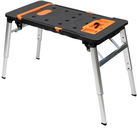 7 in 1 Multifunktionale Arbeitsplattform 139x59x78cm klappbar Arbeitsbank Handwagen Mobile Werktisch Spanntisch mit Winkelmarkierung Arbeitstisch Werkstatt höhenverstellbar