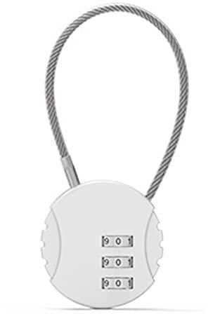 Candado de combinación de 3 dígitos con cable de seguridad de aleación de zinc, candado portátil con contraseña para mochilas, gimnasio, taquillas escolares