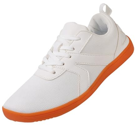 Barfotaskor, breda barfotaskor, herr, nätsneakers, ventilerande, sportskor, sportiga, träningsskor, bekväma fritidsskor, lätta joggingskor, halkfria, promenadskor, breda halvskor, Vit, 35 EU