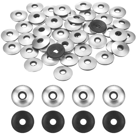 sourcing map 120 arandelas de goma de sellado EPDM, 1/4 x 3/4 pulgadas, junta de goma de neopreno de acero inoxidable 304 para tornillos, pernos, paneles de metal, maquinaria