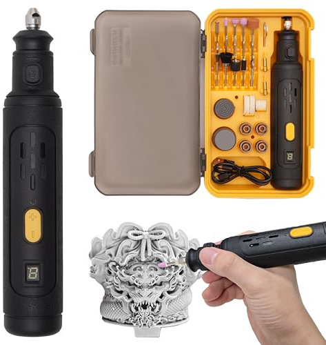 8V Mini Grinder for 3D Printing Post Processing, Portable Electric Grinder with 60-in-1 Accessory Kit, Rotary Tool for Polishing/Engraving/Cutting on FDM & SLA 3D Prints
