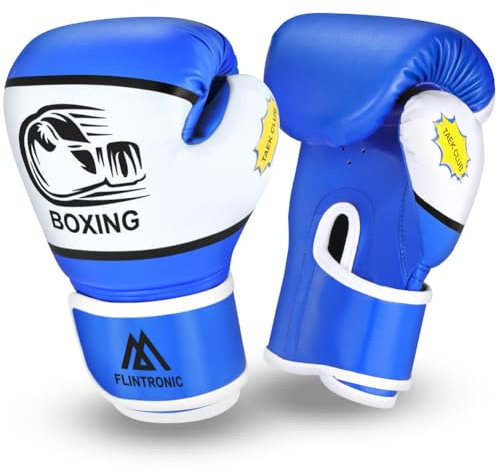 Flintronic Boxningshandskar barn, barn boxningshandskar, 6 oz junior boxningshandskar, kickboxshandskar för Muay Thai, MMA, kampsport, kickboxning, sparring (3–10 år) stil D rosa